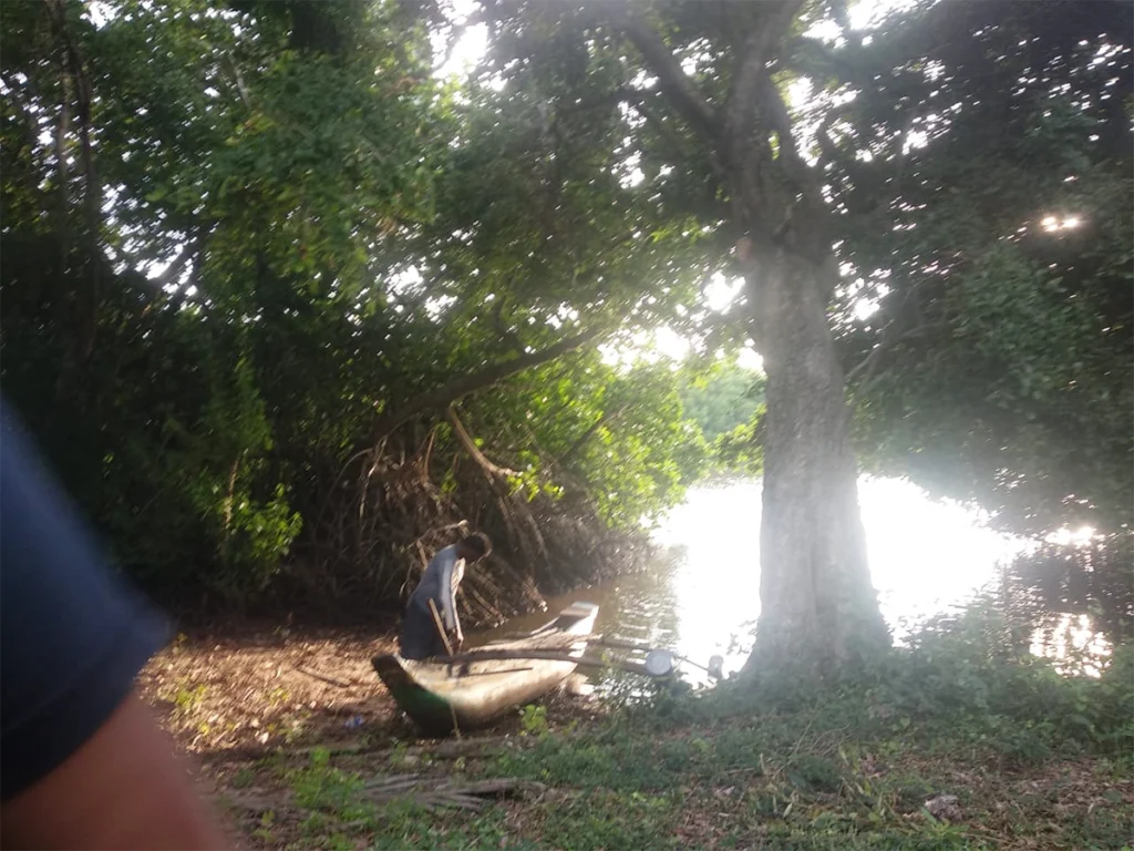 our traditional boat ride to lagoon from my friends home